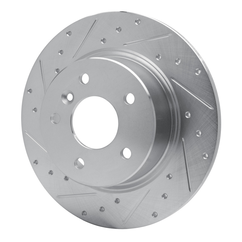 Land Rover Range Rover Brake Rotor (1) - Rear Left - R1 Concepts - Drilled & Slotted - Silver - `94-`04